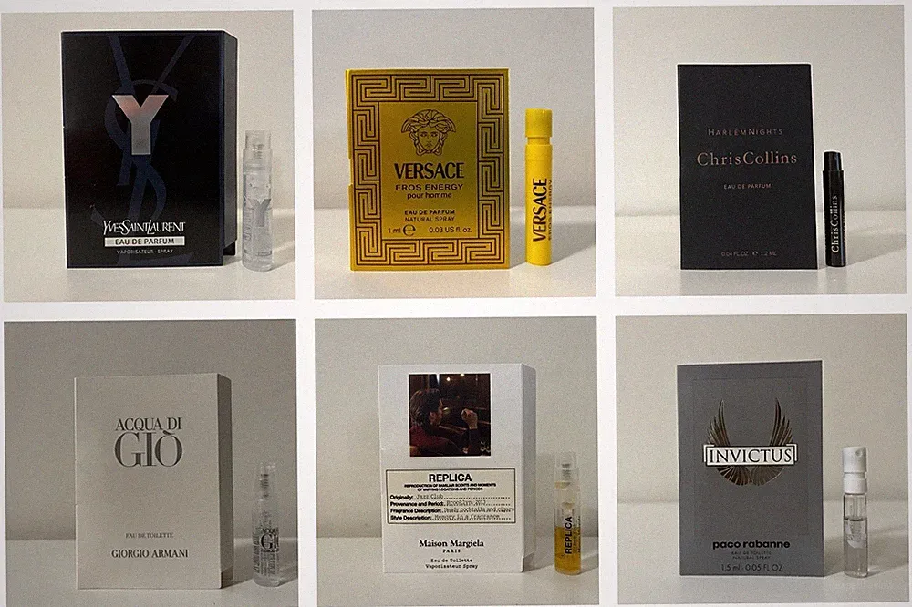 6 Men's Cologne Perfume Fragrance Sample Size Spray Set New in card Total 6 vial