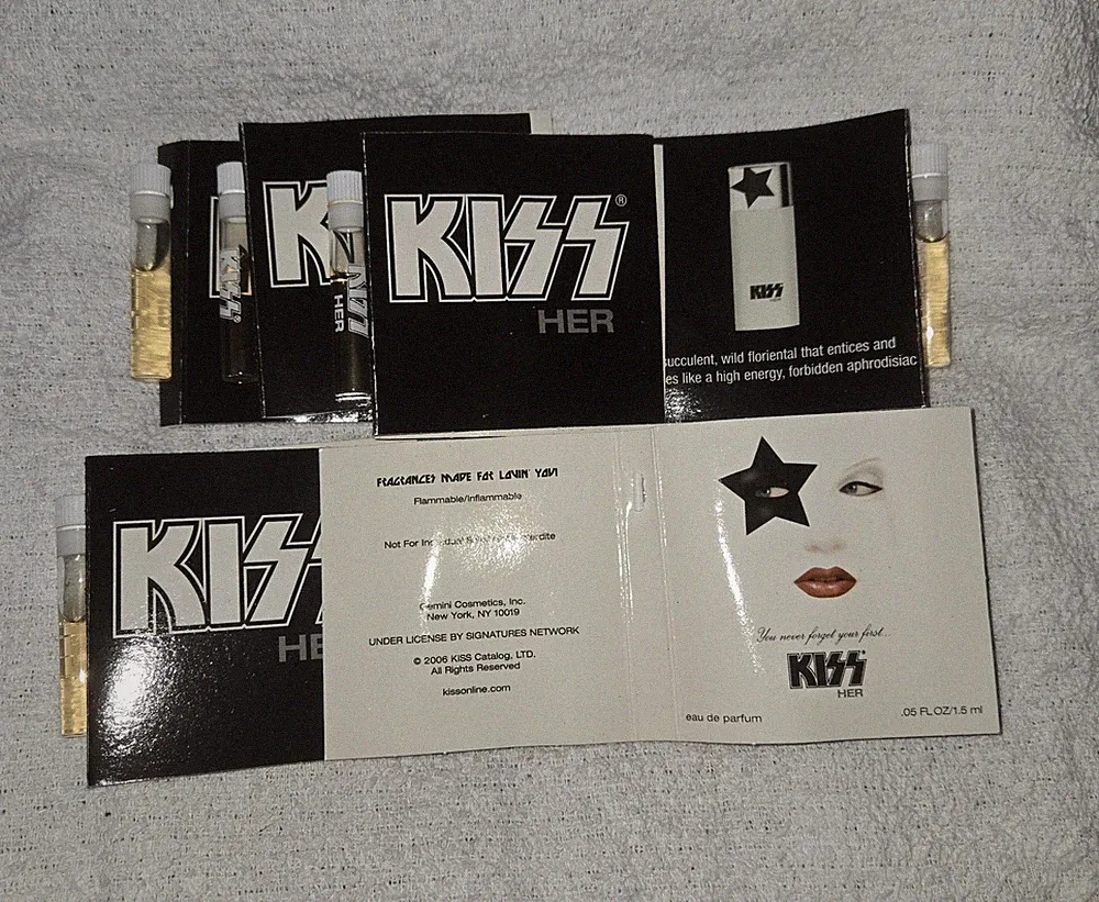 6 x GEMINI COSMETICS * KISS HER * EAU DE PARFUM PERFUME * 1.5 ml /.05 oz EACH