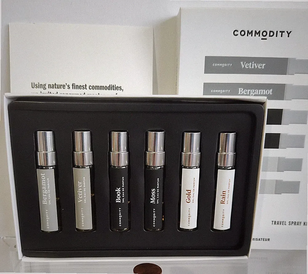 6pc COMMODITY Fragrances BEST DRESSED Travel Spray*ORIGINAL FORMULA* Sealed BOOK