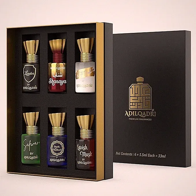 Adilqadri Assorted Luxury Attar Perfume Gift Set (6 × 5.5Ml) Free Shipping