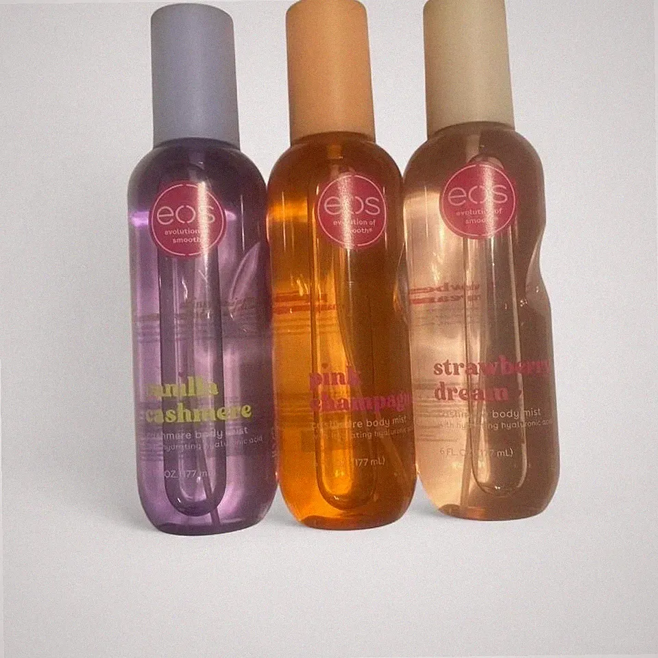 EOS Body Mist Set - 6 oz each, Strawberry Dream, Pink Champagne and Vanilla Cas