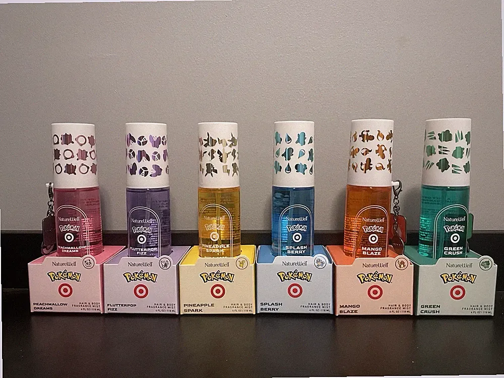 NatureWell Pokemon X Target Collab All (6) Hair And Body Fragrance Mist SET