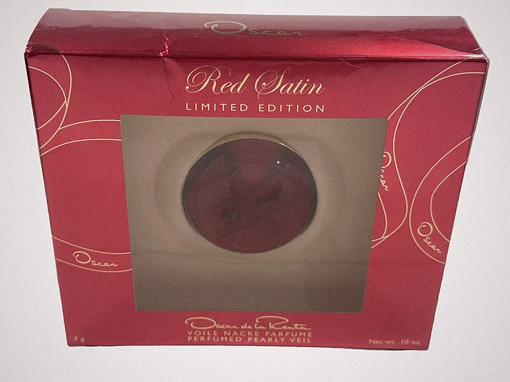 Oscar De La Renta Red Satin Solid Perfume 0.10 Oz. Perfumed Pearly Veil